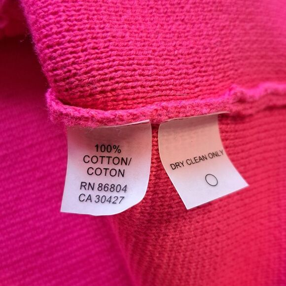 Magaschoni Barbiecore Full Zip Knit Top Cardigan Ruffled Sleeve Jacket Med Pink - Picture 5 of 14